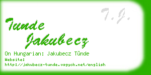 tunde jakubecz business card